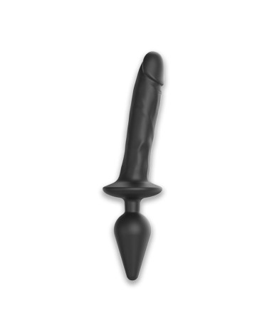 Анальна пробка з ділдо Strap-On-Me Switch Plug-In Realistic Dildo Black XXL