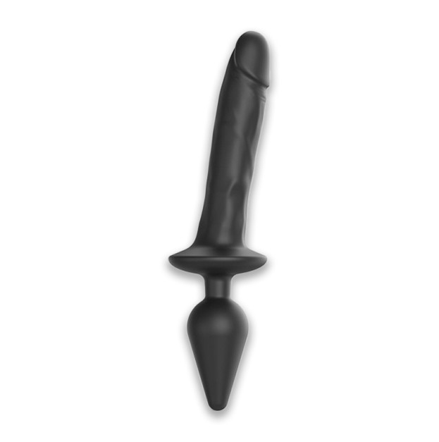 Анальна пробка з ділдо Strap-On-Me Switch Plug-In Realistic Dildo Black XXL