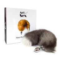 Металева анальна пробка Art of Sex size M Artctic Fox