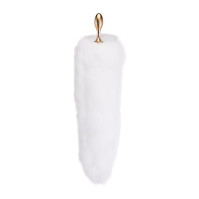 Металева анальна пробка LOCKINK SEVANDA White Fox-Tail Anal Pear-shape Plug
