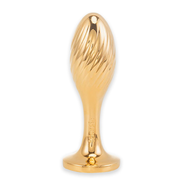 Металева анальна пробка LOCKINK SEVANDA White Fox-Tail Anal Pear-shape Plug