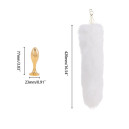 Металлическая анальная пробка LOCKINK SEVANDA White Fox-Tail Anal Pear-shape Plug