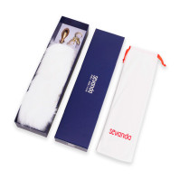 Металева анальна пробка LOCKINK SEVANDA White Fox-Tail Anal Pear-shape Plug