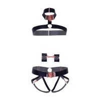 Комплект атласних ременів для бондажу Leg Avenue Satin elastic harness Set Black One size