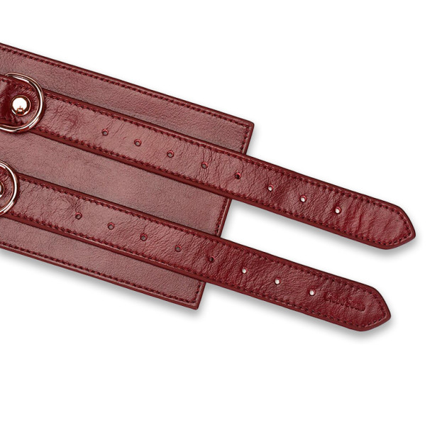 Шкіряний пояс для бондажу Liebe Seele Wine Red Waist Cuff Size S