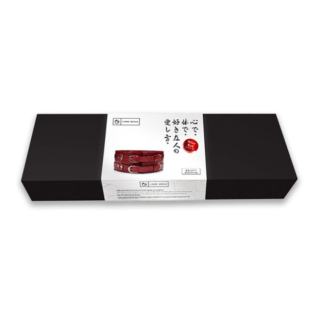 Шкіряний пояс для бондажу Liebe Seele Wine Red Waist Cuff Size S