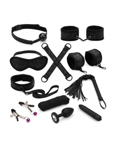 Набір Liebe Seele Black Lace and Neoprene 11pcs Bondage Kit