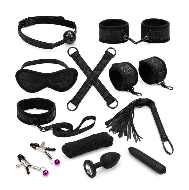 Набір Liebe Seele Black Lace and Neoprene 11pcs Bondage Kit