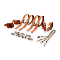 Набір для зв'язування LOCKINK 8-Bondage-Straps Restraint Set - Brown
