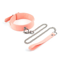 Нашийник із повідцем Liebe Seele Dark Candy Pink Collar with Leash
