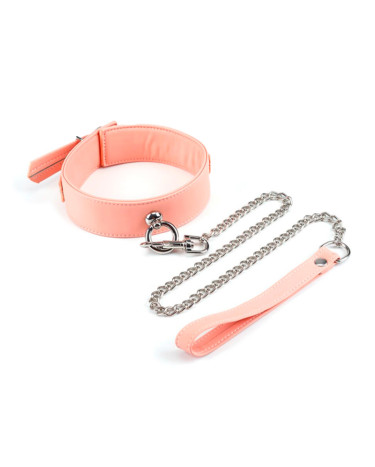 Нашийник із повідцем Liebe Seele Dark Candy Pink Collar with Leash