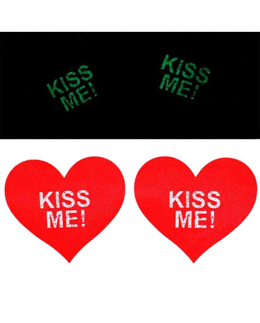 Вінілові наклейки на соски що світяться Kiss Me Садо-мазо