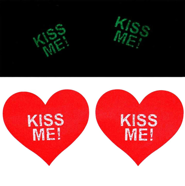 Вінілові наклейки на соски що світяться Kiss Me Садо-мазо
