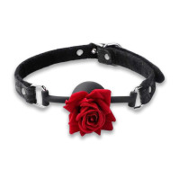 BDSM Ball Gag for Role Play Rose Black S&M