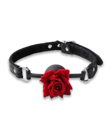 BDSM Ball Gag for Role Play Rose Black S&M