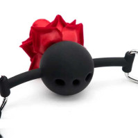 BDSM Ball Gag for Role Play Rose Black S&M