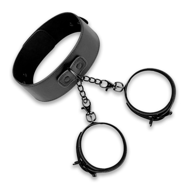 Наручники з нашийником Bedroom Fantasies Collar & Cuffs Black