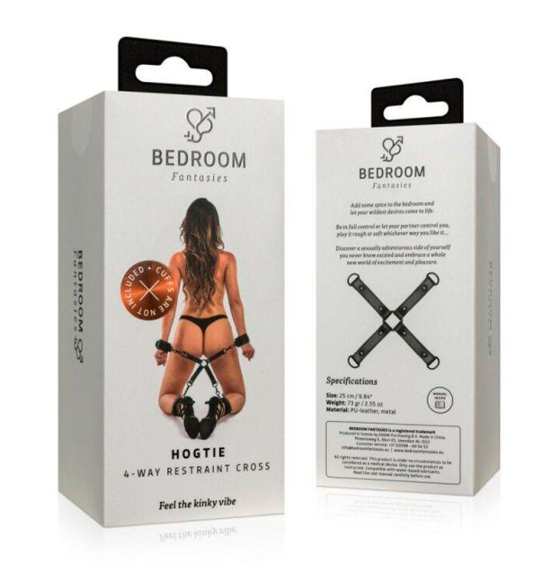 BDSM Bedroom Fantasies Hogtie 4 - Way Restraint Cross Black