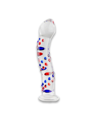 Скляний фалоімітатор з вигинами та малюнком Gildo Glass Dildo No. 3