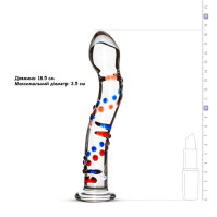 Скляний фалоімітатор з вигинами та малюнком Gildo Glass Dildo No. 3
