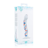 Скляний фалоімітатор з вигинами та малюнком Gildo Glass Dildo No. 3