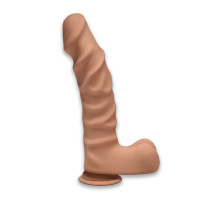 Фалоімітатор Doc Johnson The D Ragin D 9 Inch With Balls ULTRASKYN Caramel