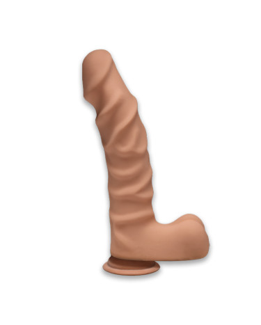 Фалоімітатор Doc Johnson The D Ragin D 9 Inch With Balls ULTRASKYN Caramel