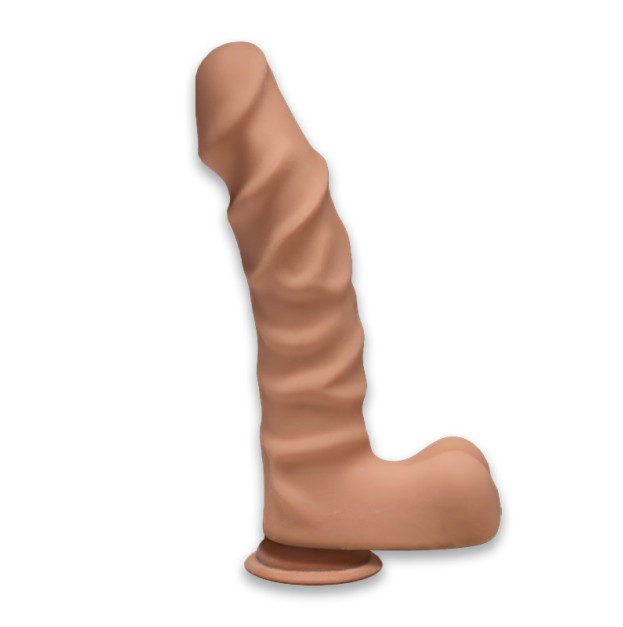 Фалоімітатор Doc Johnson The D Ragin D 9 Inch With Balls ULTRASKYN Caramel