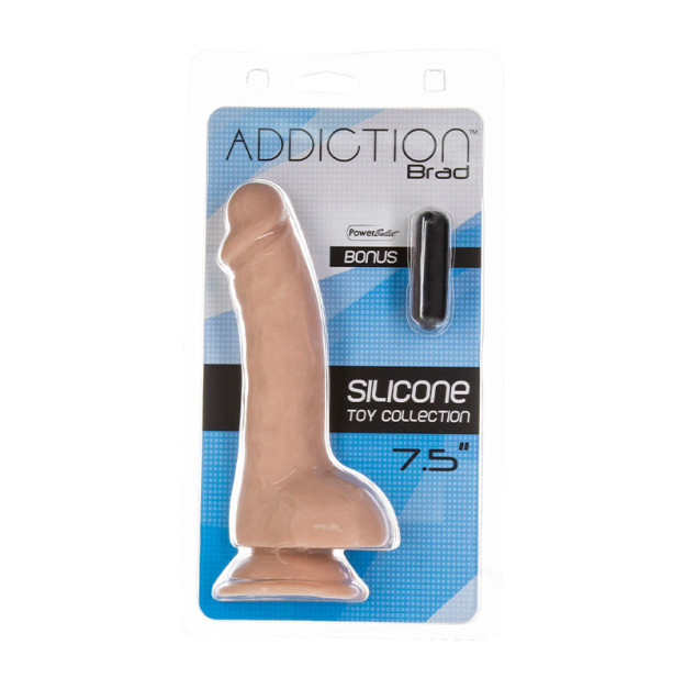 Фалоімітатор ADDICTION — BRAD 7,5″ Dildo With Balls Beige