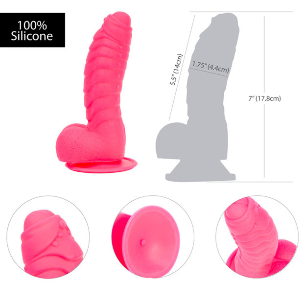 Фалоімітатор ADDICTION Tom 7″ Dildo With Balls Pink