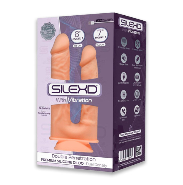 Подвійний фалоімітатор з вібрацією SilexD Double Gusto Flesh Motor