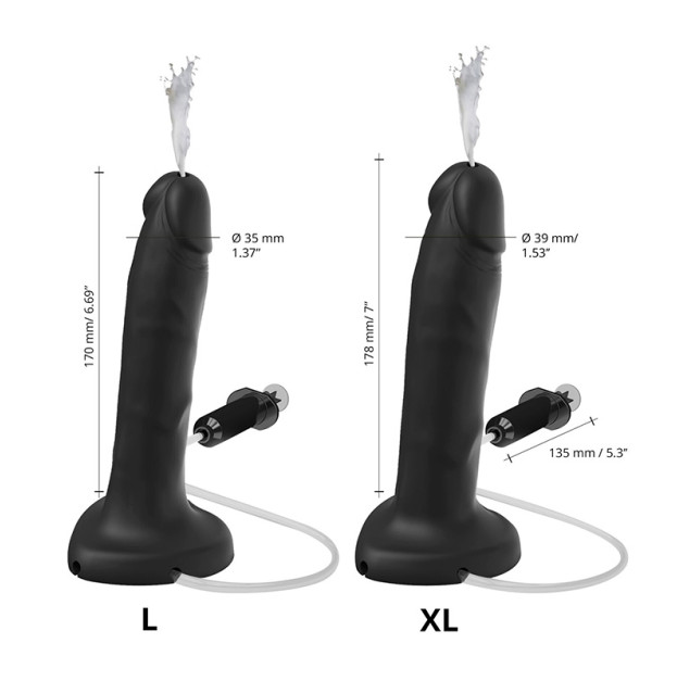 Фалоімітатор який кінчає Strap-On-Me Squirting Cum Dildo Realistic Black 3.9 см