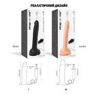 Фалоімітатор який кінчає Strap-On-Me Squirting Cum Dildo Realistic Black 3.5 см