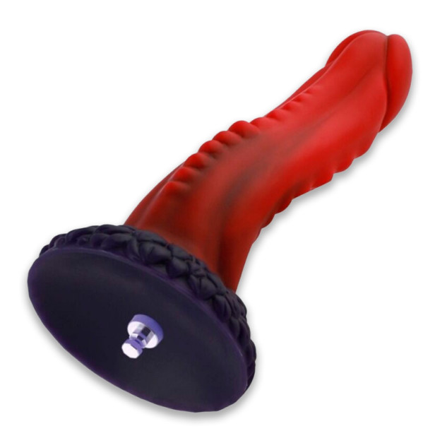 Силіконовий ділдо Hismith 8.35" Curved Silicone Dildo Red Monster Series