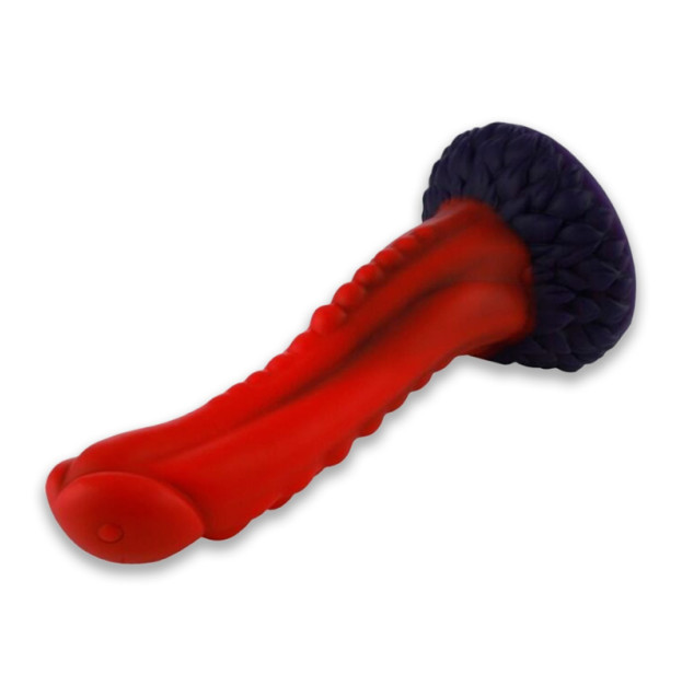 Силіконовий ділдо Hismith 8.35" Curved Silicone Dildo Red Monster Series