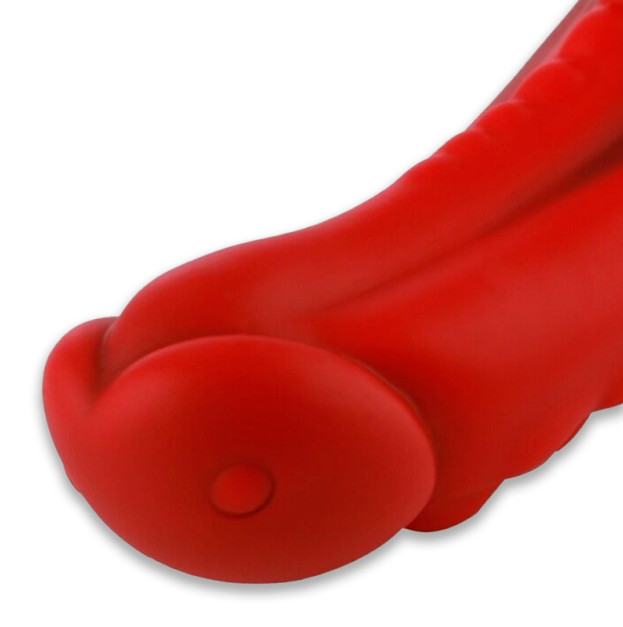 Силіконовий ділдо Hismith 8.35" Curved Silicone Dildo Red Monster Series