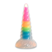Фентезійний фалоімітатор Creature Cocks Luminescent Rainbow Silicone Dildo
