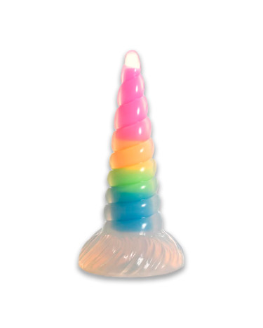 Фентезійний фалоімітатор Creature Cocks Luminescent Rainbow Silicone Dildo