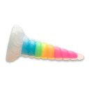 Фентезійний фалоімітатор Creature Cocks Luminescent Rainbow Silicone Dildo