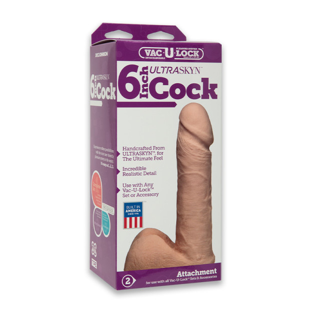 Фалоімітатор Doc Johnson Vac-U-Lock - 6 Inch ULTRASKYN Cock White