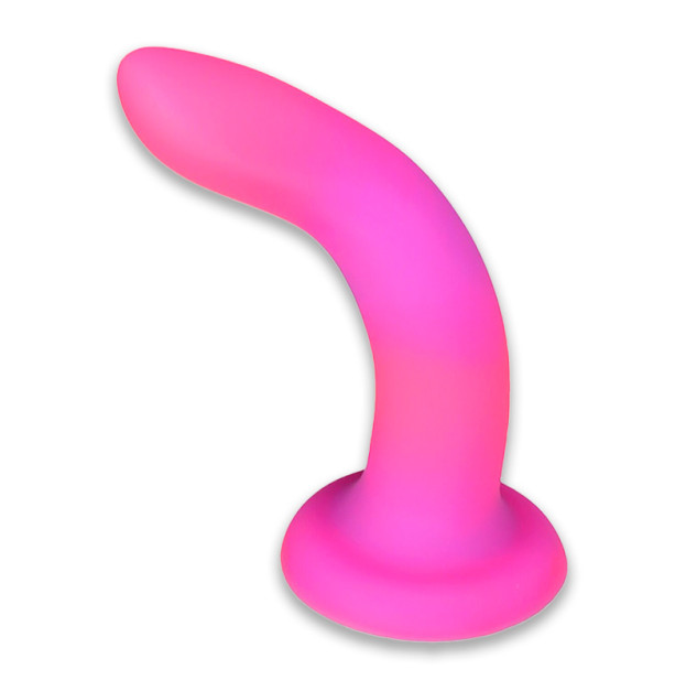 Dildo Addiction Rave 8″ Glow in the Dark Dildo Pink Purple