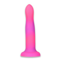 Dildo Addiction Rave 8″ Glow in the Dark Dildo Pink Purple