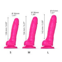 Фалоімітатор Strap-On-Me Sliding Skin Realistic Dildo Fuchsia M