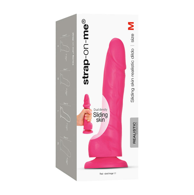 Фалоімітатор Strap-On-Me Sliding Skin Realistic Dildo Fuchsia M