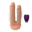 Подвійний фалоімітатор з вібрацією SilexD Double Gusto Vibro Flesh Model 1 size 8" & 7" + LRS