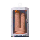 Подвійний фалоімітатор з вібрацією SilexD Double Gusto Vibro Flesh Model 1 size 8" & 7" + LRS