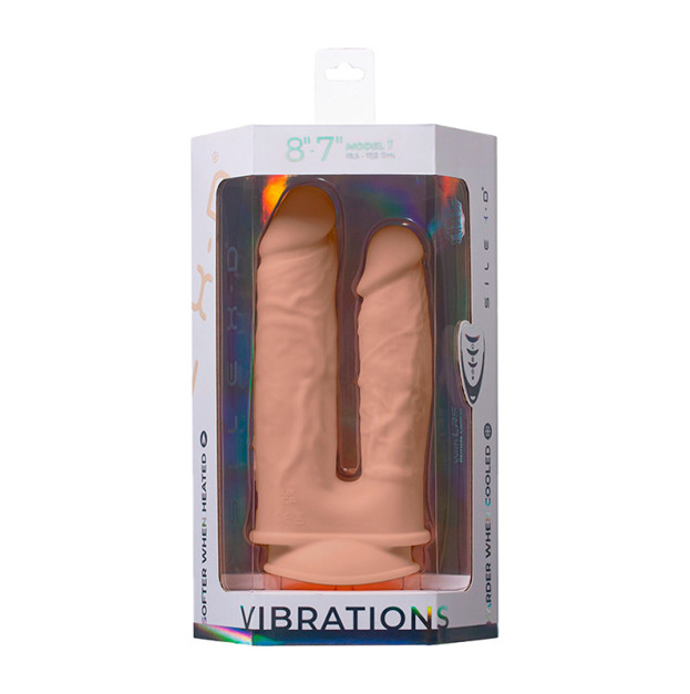Подвійний фалоімітатор з вібрацією SilexD Double Gusto Vibro Flesh Model 1 size 8" & 7" + LRS