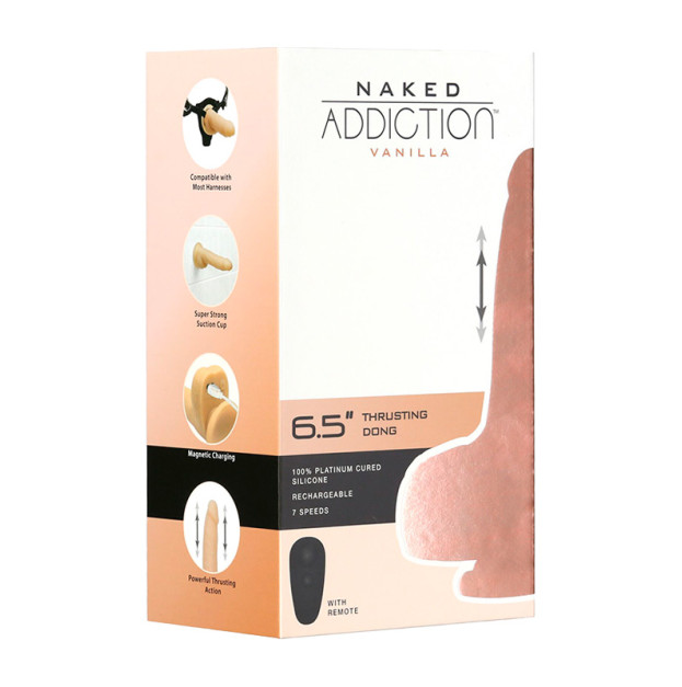 Фалоімітатор-пульсатор Naked Addiction 6.5″ Thrusting Dong With Remote