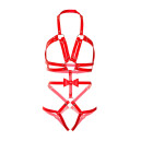 Портупея-тедді Leg Avenue Studded O-ring Harness Teddy Red L