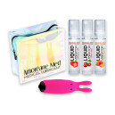 Набір з 3-х смаків стимулювального лубриканта Amoreane Med та віброкулі Adrien Lastic Pink